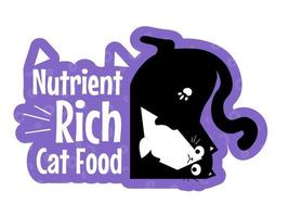 Nutrient rich cat food, label for packages vector