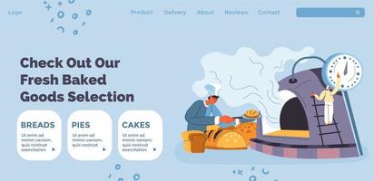 Check out our fresh baked goods selection web vector