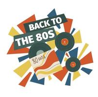 Back to the 80s, hits and compositions for disco vector