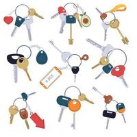 Keys with keychain and number of room pattern vector