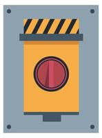 Panel with emergency button for stop or turn off vector