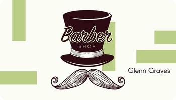 barbería, tarjeta de visita o vector de logotipo