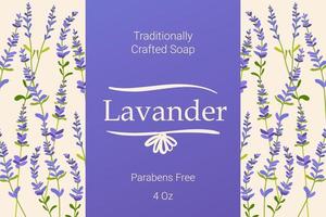 Traditionally crafted soap with lavender aroma vector