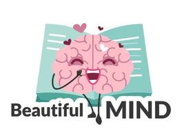 Beautiful mind, educated and developed brains vector