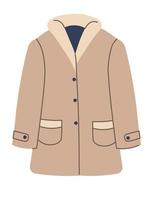 Winter puffer jacket, outerwear for cold season vector