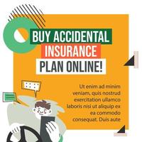 Buy accidental insurance plan online, promo banner vector