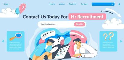 Contact us today, HR recruitment agency website vector