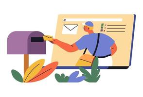 Delivery of mail email letter online communication vector