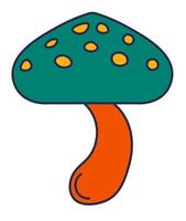 Organic mushroom icon, vegetable with cap vector