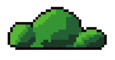 Pixelated shrubs or bushes for game setting icon vector