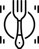 line icon for fork vector