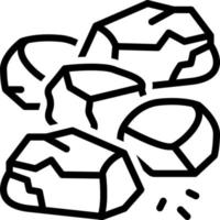 icono de línea para piedras vector