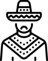 line icon for hispanic vector