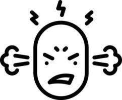 line icon for anger vector