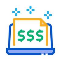 cash documents in computer version icon vector outline illustration