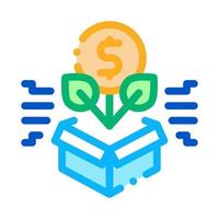 money tree growing icon vector outline illustration