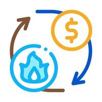 venta de suministro de gas por dinero icono vector ilustración de contorno