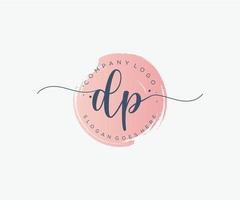 Initial DP feminine logo. Usable for Nature, Salon, Spa, Cosmetic and Beauty Logos. Flat Vector Logo Design Template Element.