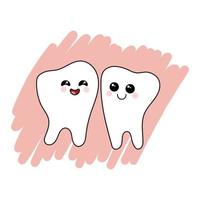 Chipped tooth and healthy tooth after treatment vector