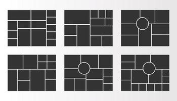 Moodboard Grid Photo Collage Templates Collection with circles vector