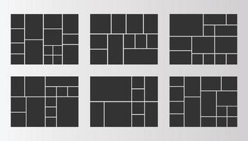 colección de plantillas de collage de fotos de cuadrícula de moodboard vector