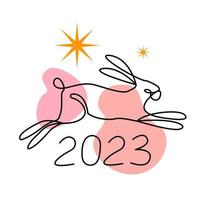 Chinese New Year 2023. Year of the Rabbit. vector