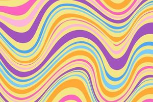 Flat groovy psychedelic background with colorful design vector