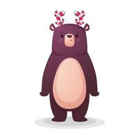 Bear, funny bear isolated on white vector