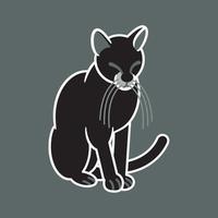 simple black cat vector design