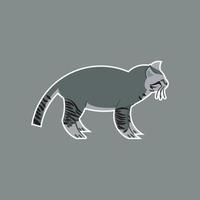 vector design of a gray striped cat