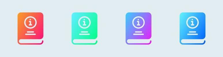 Guide solid icon in gradient colors. User manual signs vector illustration.