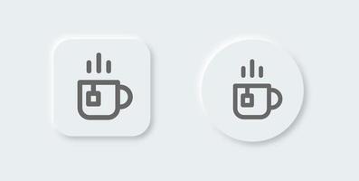 Break time line icon in neomorphic design style. Tea signs vector illustration.