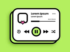 Audio player interface in nostalgic design style. Multimedia application editable mockup. vector