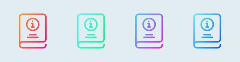 Guide line icon in gradient colors. User manual signs vector illustration.