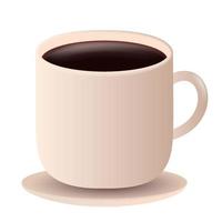 Tazas blancas vectoriales 3d de café. Té, café, agua, cacao, taza de ilustración. vector