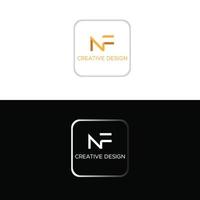 logotipo de vector de letra nf, imágenes, fotografías, icono, stock de vector, forma, elementos, diseños, fotos de stock, plantillas