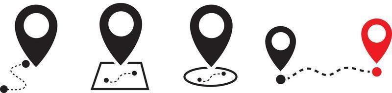 Location pin map line icon set. Compass, map, distance, direction minimal vector illustration.