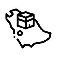 location of kaaba geolocation icon vector outline illustration
