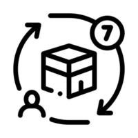 sevenfold tour around kaaba icon vector outline illustration