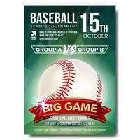 Baseball Poster Vector. Baseball Ball. Design For Sport Bar Promotion. Baseball Club, Academy Flyer. Invitation Illustration vector