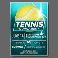 Tennis Poster Vector. Banner Advertising. A4 Size. Sport Event Announcement. Announcement, Game, League, Camp Design. Championship Template Illustration vector