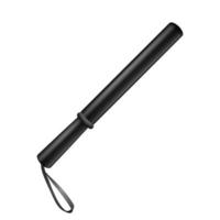 Black Rubber Baton Vector. Illustration Of Police Bat. Police Stick Equipment vector