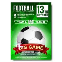 Soccer Poster Vector. Football Ball. Design For Sport Bar Promotion. Tournament, Championship Flyer Design. Football Club, Academy Flyer. Invitation Illustration vector
