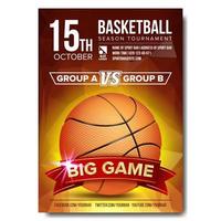 Basketball Poster Vector. Basketball Ball. Design For Sport Bar Promotion. Basketball Academy Flyer. Invitation Illustration vector