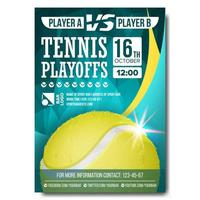 vector de póster de tenis. diseño para la promoción de bares deportivos. Pelota de tenis. tamaño a4. torneo de campeonato moderno. ilustración del juego