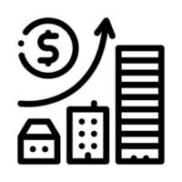 monetary construction gradual residential buildings icon vector outline illustration