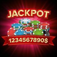 jackpot gran victoria vector de banner de casino brillante. para casino en línea, juegos de cartas, póquer, ruleta.