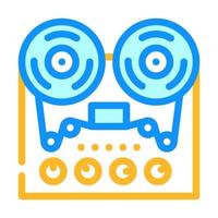 reel-to-reel tape player color icon vector illustration