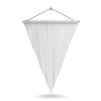 Ilustración de vector de plantilla de banderín blanco. maqueta de banderín 3d vacío.
