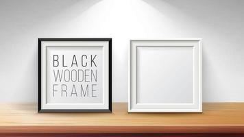 Realistic Blank Picture Frame Set Vector. Good For Posters, Presentations. Modern Clean Interior Illustration.